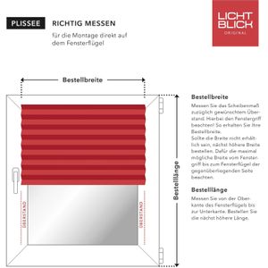 Lichtblick Plissee Klemmfix, ohne Bohren, verspannt, blickdicht, Hitzeschutz - Hellgrau