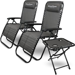 deluxe4homeÂ® LiegestÃ¼hle mit Klapptisch faltbar mit gepolsterter Kopflehne