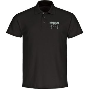 multifanshop Poloshirt - Deutschland - Herzschlag - Druck weiß - Polo