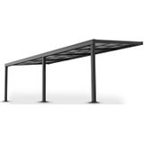Juskys Terrassendach Jakarta 7x3 m - Schiebedach, Alu mit Doppelstegplatten, wetterfest, UV-Schutz
