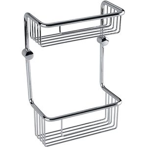 Brillantbad BYTRO Doppelseifenkorb Messing Chrom poliert 116x220x320 mm für Bad & WC >> zum Bohren