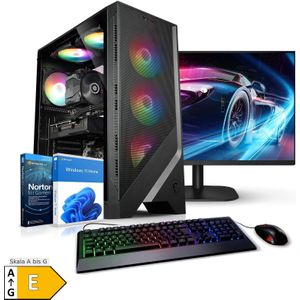 PC Set Gaming mit 23.8 Zoll TFT Total V AMD Ryzen 5 5500, 16GB DDR4, NVIDIA RTX 4060 8 GB, 500GB SSD, 1TB SSD, Windows 11