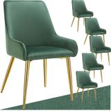 tectake® Polsterstuhl , in Samtoptik, gepolstert, schlanke, pulverbeschichtete Stahlbeine, 52 x 61 x 89 cm