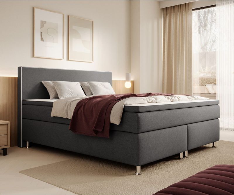 Inter Handels Boxspringbett Gent - versch. Ausführungen - 140x200cm Anthrazit TFK