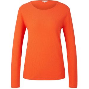 Tom Tailor Pullover Unifarbener Strickpullover mit Rundhalsausschnitt in Regular Fit