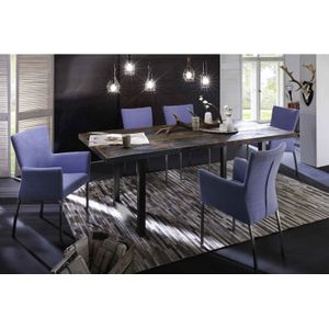 Esstisch 240x100 Altholz bunt Stahl Holztisch Speisetisch Küchentisch Tisch