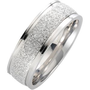 Zeeme Stainless Steel Ring Edelstahl gesandet glanz