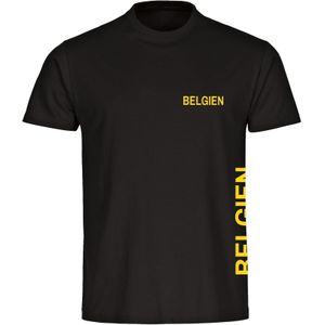 multifanshop Herren T-Shirt - Belgien - Brust & Seite - Druck gelb - Männer