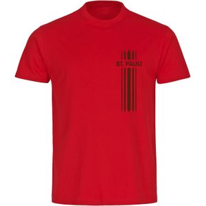 multifanshop Herren T-Shirt - St. Pauli - Streifen - Druck braun - Männer