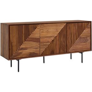 KADIMA DESIGN Sideboard aus Sheesham Massivholz und Metall, Modernes Design, 148x72x40 cm, mit 3 Türen