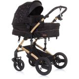 Chipolino Kinderwagen Camea 2 in 1, Moskitonetz, Wickeltasche, Getränkehalter schwarz