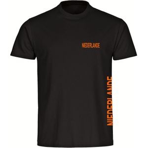 multifanshop Kinder T-Shirt - Niederlande - Brust & Seite - Druck orange - Kind