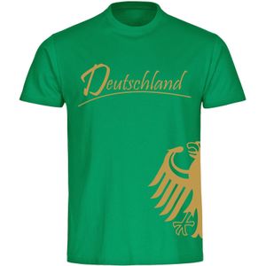multifanshop Kinder T-Shirt - Deutschland - Adler seitlich Gold - Druck gold metallic - Kind