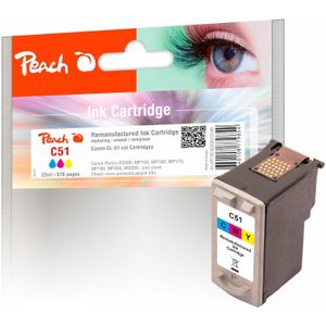 Peach C51 C Druckkopf XL col ersetzt Canon CL-51C, 0618B001 für z.B. Canon Pixma IP 2200, Canon Pixma IP 6200, Canon Pixma IP 6210 D (wiederaufbereitet)