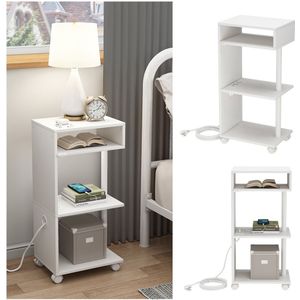 Vicco Beistelltisch Barion Weiß 38 x 78 cm