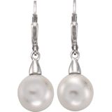 Zeeme Pearls Ohrringe Silber 925 rhodiniert mit weißer Muschelkernperle
