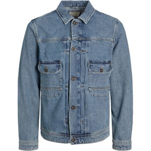 Jack & Jones Jacke Jeansjacke KEVIN mit Umlegekragen, Brusttasche und Knopfverschluss