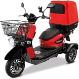 Rolektro, E-Carrier 25 V.3 Lithium, Rot, mit XXL-Koffer, 60V-32,5Ah Akku, 1000 Watt