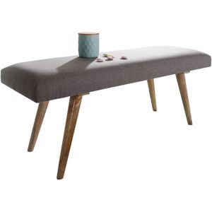 KADIMA DESIGN Sitzbank SILE: Retro-Stil, Bequeme Polsterung, Strapazierfähiger Stoffbezug, Massivholz, Anti-Rutsch-Noppen