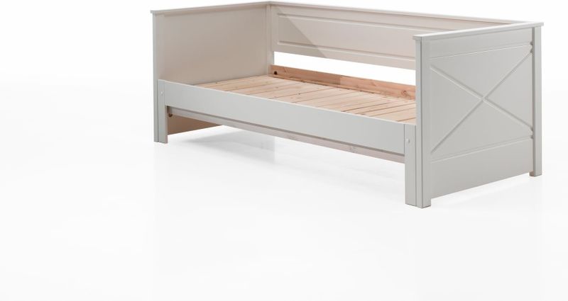Kojenbett mit Auszug, Liegefläche von 90 x 200 auf 180 x 200 erweiterbar, Kiefer mit MDF weiß lackiert