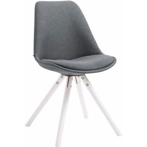 CLP Retro-Stuhl Toulouse Rund Mit Stoffbezug Und Hochwertigem Sitzpolster I Lehnstuhl Mit Stabilem Holzgestell I Sitzhöhe 48 cm