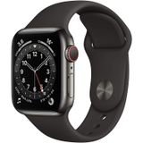 REFURBISHED – Apple Watch Series 6 GPS + Cellular 40mm Stainless Steel Graphite Sportband Black - Sehr Gut