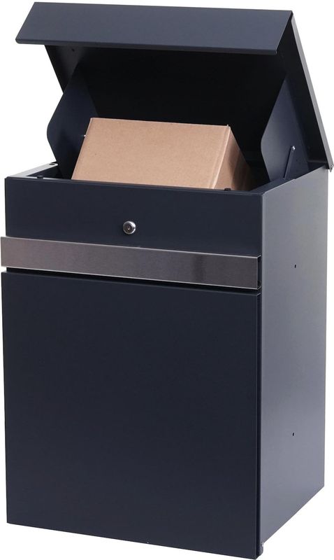 Paketkasten MCW-K41, Paketbox Paketfach Paketstation Briefkasten, Metall ~ verzinkt anthrazit-Edelstahl
