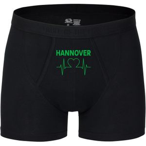multifanshop Herren Boxer Short - Hannover - Herzschlag - Druck grün - Unterwäsche