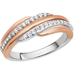 Vivance, Zeeme Silber Ring Silber 925 zweifarbig mit Zirkonia weiß