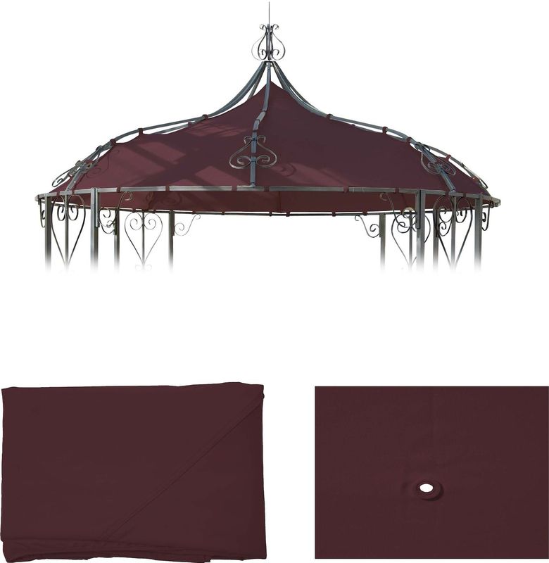 Ersatzbezug für Dach Pergola Pavillon Cabrera Ø 3m ~ rot-braun