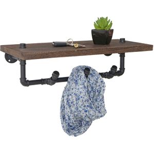 Wandgarderobe MCW-C45, Ablageregal Hängegarderobe Garderobenpaneel, Industriedesign braun