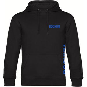 multifanshop Kapuzen Sweatshirt - Bochum - Brust & Seite - Druck blau - Hoodie