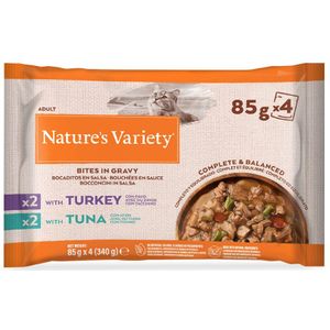 Sparpaket Nature's Variety Bites in Soße 88 x 85 g - mit Truthahn und Thunfisch