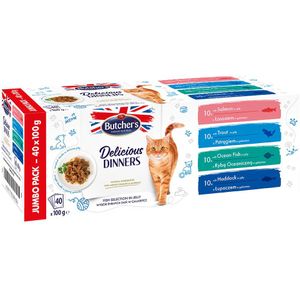 Megapack Butcher's Delicious Dinners 40 x 100 g - Fischauswahl in Gelee