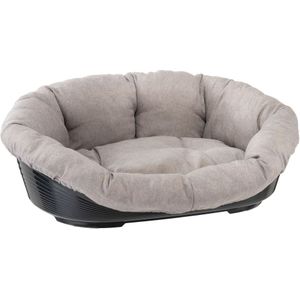 Set aus Ferplast Korb Siesta Deluxe mit Überzug Sofà Tweed beige - Größe 6: L 70,5 x B 52 x H 23,5 cm