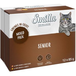 Smilla Frischebeutel Senior Häppchen in Sauce mit Gemüse - Mixpaket (24 x 85 g)