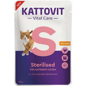 Kattovit Vital Care Sterilised Pouches mit Huhn - Sparpaket: 24 x 85 g
