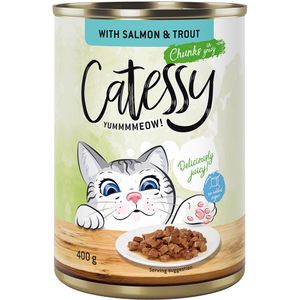 Sparpaket Catessy Häppchen in Sauce oder Gelee 24 x 400 g - mit Lachs und Forelle in Sauce