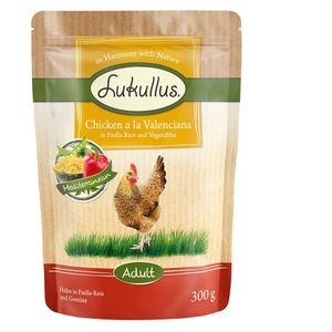 Sparpaket Lukullus Frischebeutel 48 x 300 g - Huhn in Paella-Reis und Gemüse