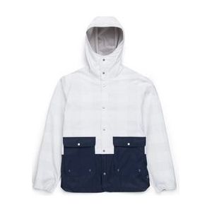 Jas Herschel Supply Co. Men's Rainwear Parka Blanc de Blanc Gingham Peacoat-M