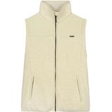 Maium - Teddy Cardigan - Vest - Off White - Gerecycled Polyester, Hoge Kraag, Elleboogbeschermers