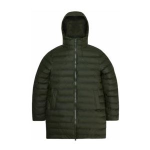 Regenjas RAINS Unisex Lohja Long Puffer Jacket Green-L