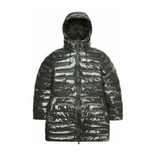 RAINS - Lohja Long Puffer Curve Jacket - Regenjas - Swamp