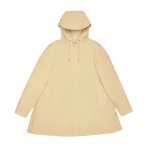 Rains - A-lijn Trapezium Jas met Capuchon - Beige - Dames - Polyester