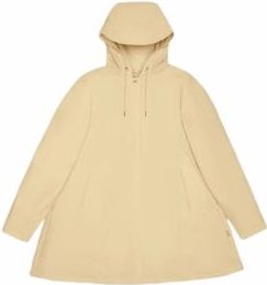 Rains - A-lijn Trapezium Jas met Capuchon - Beige - Dames - Polyester