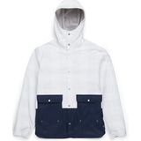 Jas Herschel Supply Co. Men's Rainwear Parka Blanc de Blanc Gingham Peacoat-XL