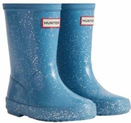 Hunter - First Giant Glitter - Regenlaars - Azur Blue - Natuurlijk Rubber