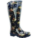 Regenlaars Wide Wellies Flowers Blue XL-Schoenmaat 42