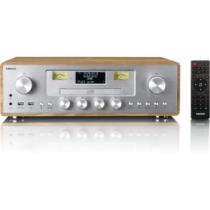 LENCO DAR-281WDSI - DAB+/FM radio met CD-speler, USB, Bluetooth� en draadloos oplaadpunt - Hout/Zilver