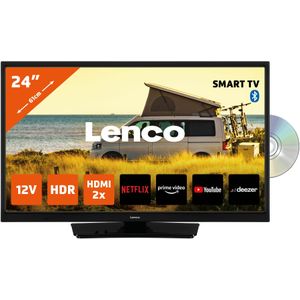 LENCO DVL-2483BK (V2) - 24"" Smart TV met ingebouwde DVD speler en 12V auto adapter - Zwart